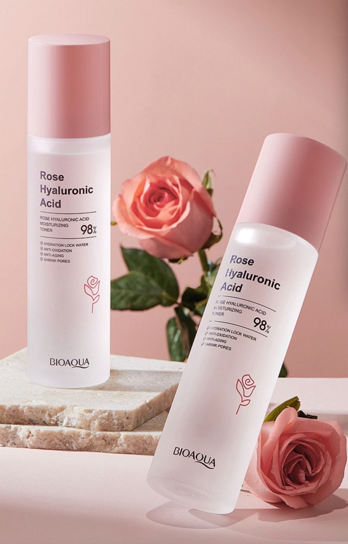 Set Facial Bioaqua con Rosas y Ácido Hialurónico – Hidratación y Luminosidad para Todo Tipo de Piel