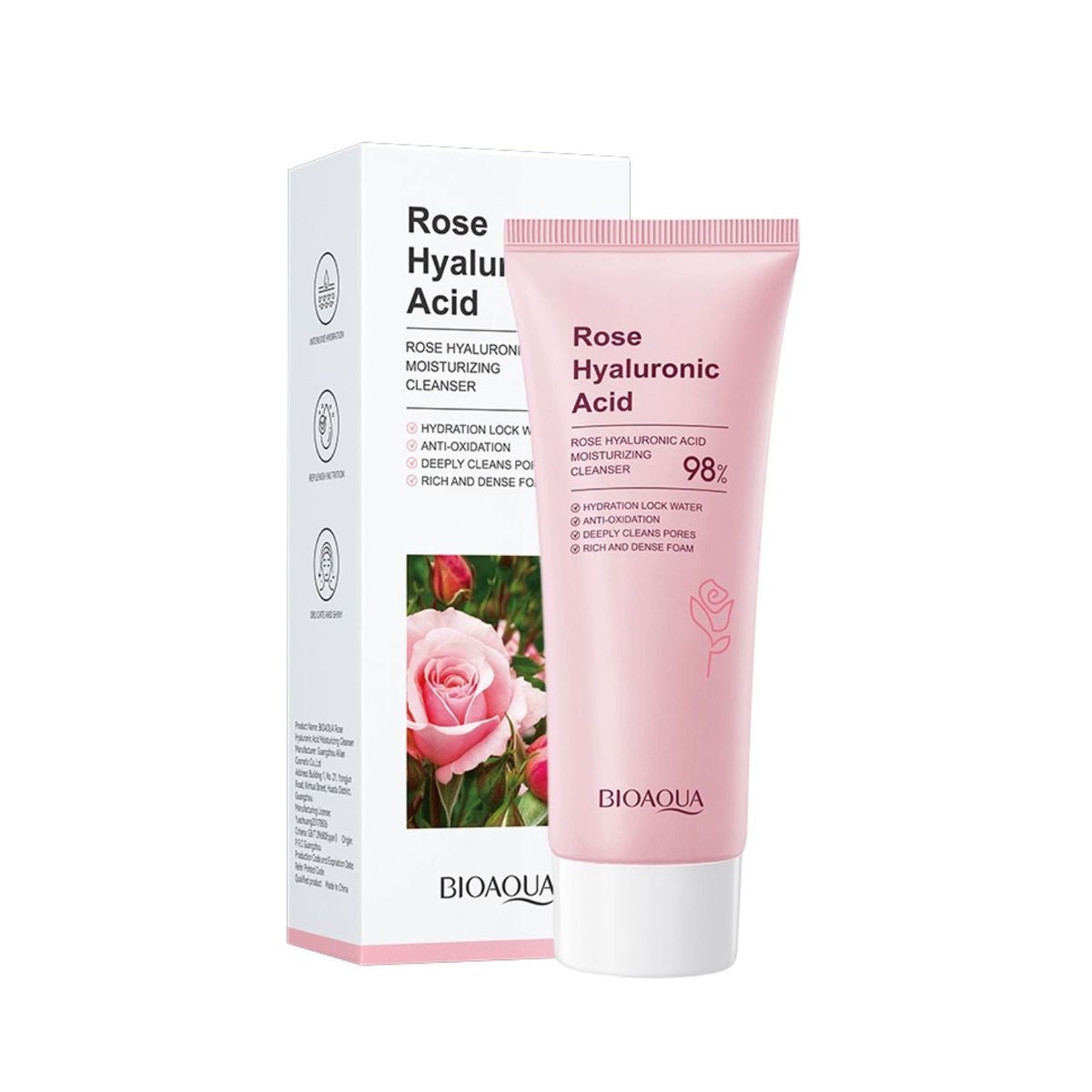 Set Facial Bioaqua con Rosas y Ácido Hialurónico – Hidratación y Luminosidad para Todo Tipo de Piel