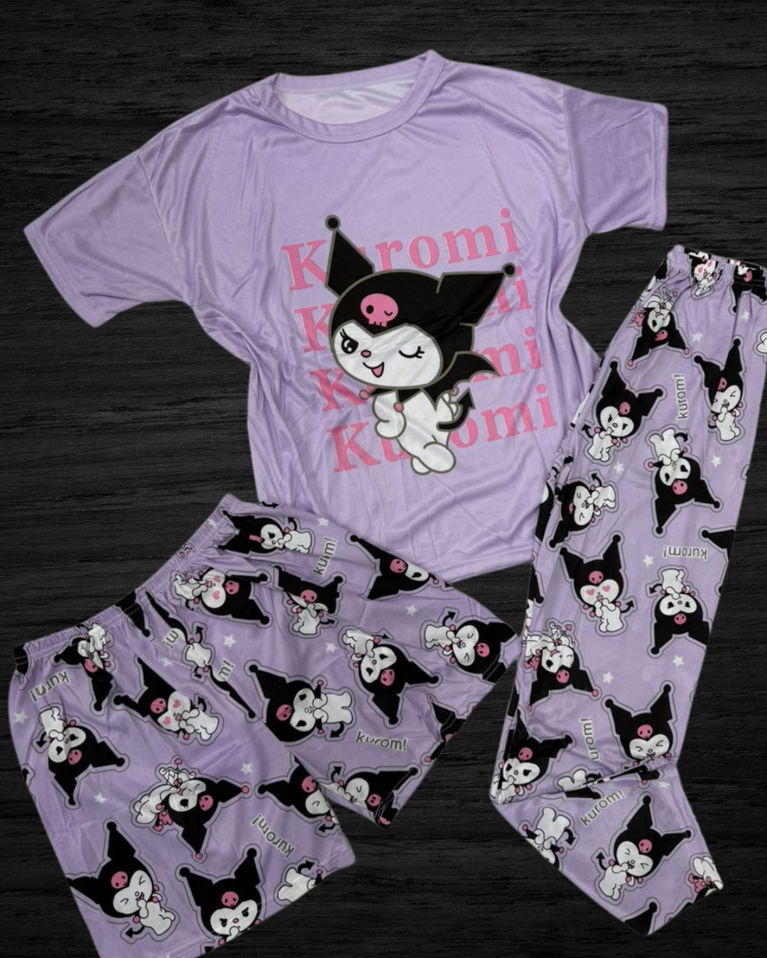 Pijama 3 Piezas de Algodón – Camisa + Short + Pantalón | Suave & Cómoda